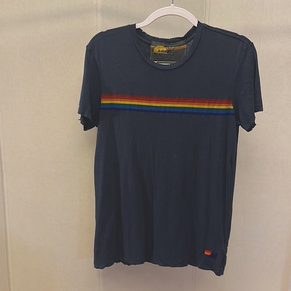 Aviator Nation Tee shirt with Rainbow 🌈 print